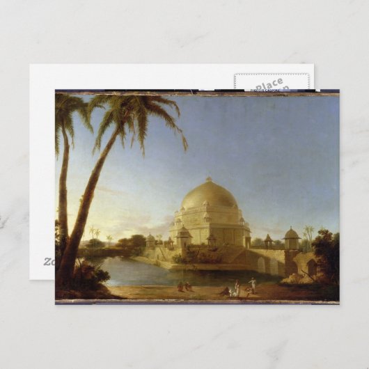 シェールシャーの墓,ササラーム,ビハール, c.1790 (油オン) ポストカード (正面/裏面)