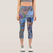 シェーンズスワールオリジナル水彩ヨガパンツ カプリレギンス (正面)