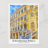 シェーンブルンパレスウィーンオーストリアトラベルウォーター色 ポストカード (正面)