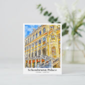 シェーンブルンパレスウィーンオーストリアトラベルウォーター色 ポストカード (スタンド正面)