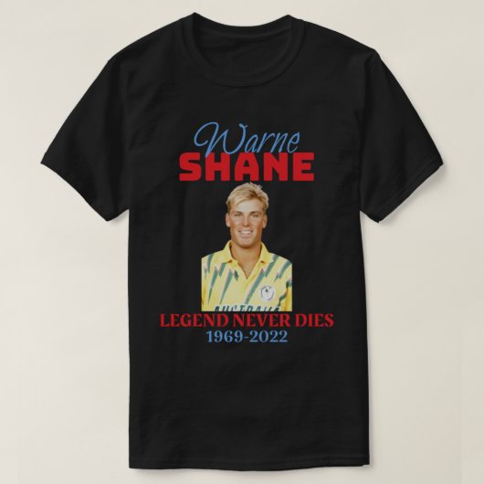 シェーンワイン – ウォーネシェーンShane 1969 2022 Tシャツ (デザイン正面)