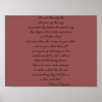 シェーン古山引用文ポスター ポスター