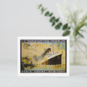 シエグル。トランアトランティッククルーズヴィンテージトラベル ポストカード (スタンド正面)