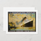シエグル。トランアトランティッククルーズヴィンテージトラベル ポストカード (正面/裏面)