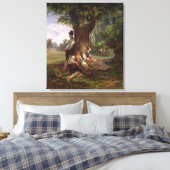 シエスタを持つ農民1841年 キャンバスプリント (インサイチュ (寝室))