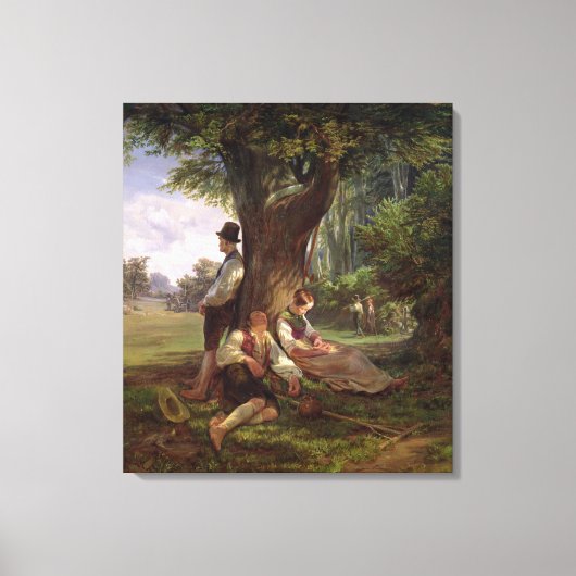 シエスタを持つ農民1841年 キャンバスプリント (正面)