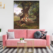 シエスタを持つ農民1841年 キャンバスプリント (インサイチュ (リビング))