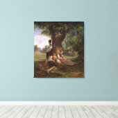 シエスタを持つ農民1841年 キャンバスプリント (インサイチュ (ウッドフロア))