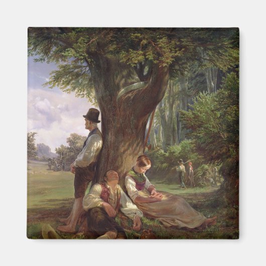 シエスタを持つ農民1841年 マグネット (正面)