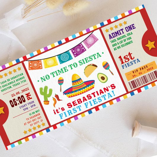 シエスタフィエスタの最初の誕生日チケットに時間がない 招待状