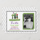 シエスタフィエスタバースデーパーティーサクタスフォト招待状 招待状 (正面/裏面)