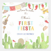 シエスタフィエスタメキシコの最初の誕生日に時間がない スクエアシール (正面)