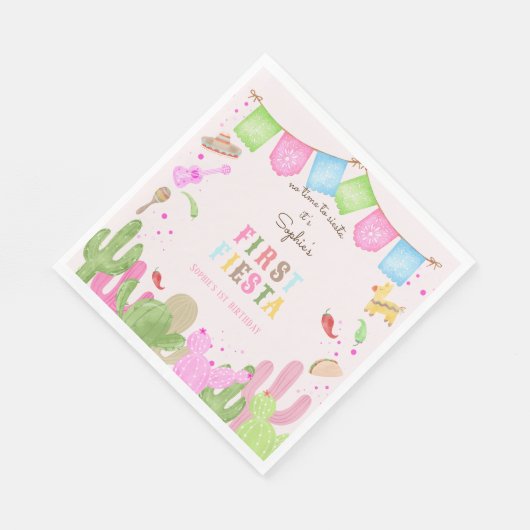 シエスタフィエスタメキシコの最初の誕生日に時間がない スタンダードランチョンナプキン (角)