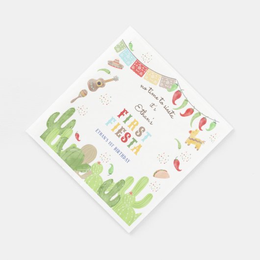 シエスタフィエスタメキシコの最初の誕生日に時間がない スタンダードランチョンナプキン (角)