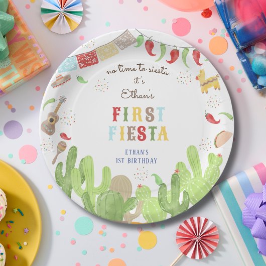 シエスタフィエスタメキシコの最初の誕生日に時間がない ペーパープレート