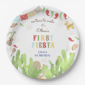 シエスタフィエスタメキシコの最初の誕生日に時間がない ペーパープレート (正面)