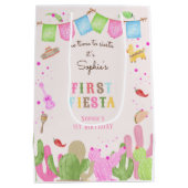 シエスタフィエスタメキシコの最初の誕生日に時間がない ミディアムペーパーバッグ (裏面)