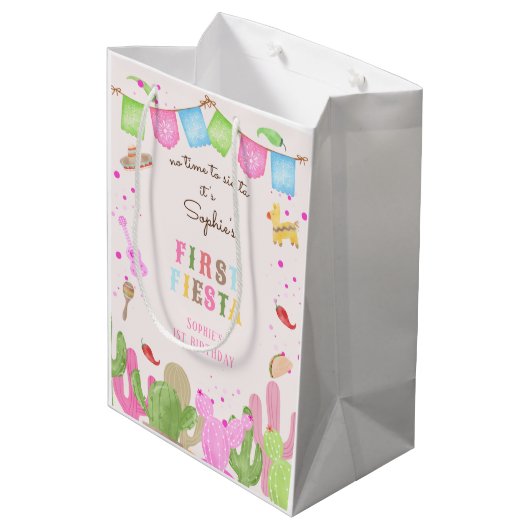 シエスタフィエスタメキシコの最初の誕生日に時間がない ミディアムペーパーバッグ (裏面アングル)