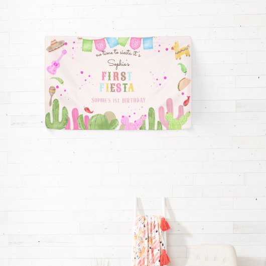 シエスタフィエスタメキシコの最初の誕生日に時間がない 横断幕 (インサイチュ)