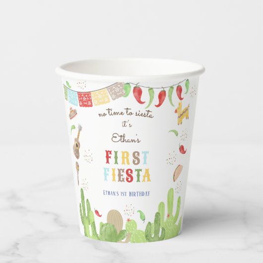 シエスタフィエスタメキシコの最初の誕生日に時間がない 紙コップ (正面)