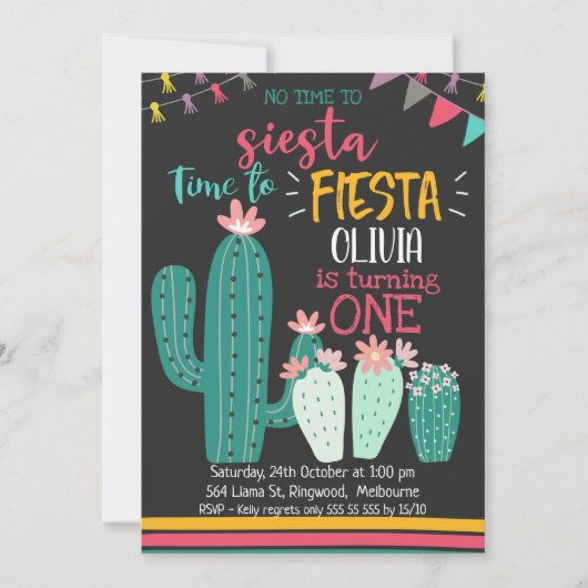 シエスタフィエスタ誕生日招待状 招待状 (正面)