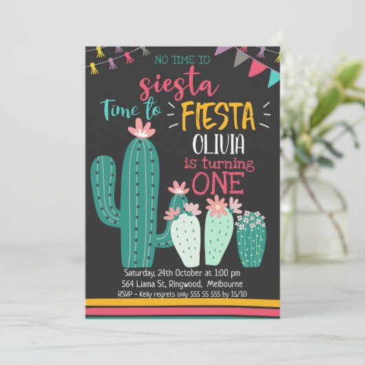 シエスタフィエスタ誕生日招待状 招待状 (スタンド正面)