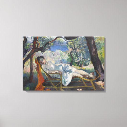 シエスタリラックス(女の地中海の庭) キャンバスプリント (正面)