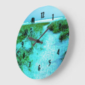 シエスタ鍵ビーチカラーエッジをテーマにしたギフト ラージ壁時計 (傾斜)