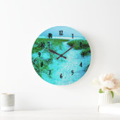 シエスタ鍵ビーチカラーエッジをテーマにしたギフト ラージ壁時計 (ホーム)