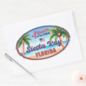 シエスタ鍵フロリダウォーター色お土産FLヴィンテージ 楕円形シール (封筒)