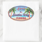 シエスタ鍵フロリダウォーター色お土産FLヴィンテージ 楕円形シール (バッグ)
