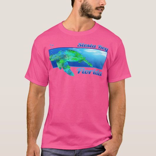 シエスタ鍵フロリダスイミングウミガメ Tシャツ (正面)
