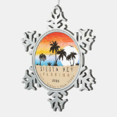 シエスタ鍵フロリダビーチレトロサンセットスーベリー60s スノーフレークピューターオーナメント (右)