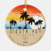 シエスタ鍵フロリダビーチレトロサンセットスーベリー60s セラミックオーナメント (正面)