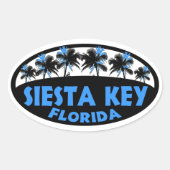 シエスタ鍵フロリダブルーブラックパーム 楕円形シール (正面)