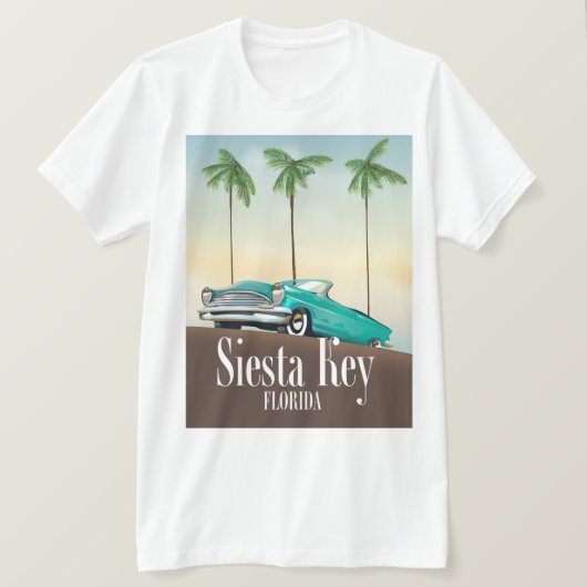 シエスタ鍵フロリダ旅行ポスター Tシャツ (デザイン正面)