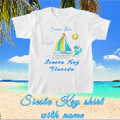 シエスタ鍵、フロリダシルボートサンと名前 Tシャツ