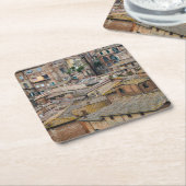 シエナのコースターの屋根 スクエアペーパーコースター (アングル)