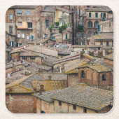 シエナのコースターの屋根 スクエアペーパーコースター (正面)