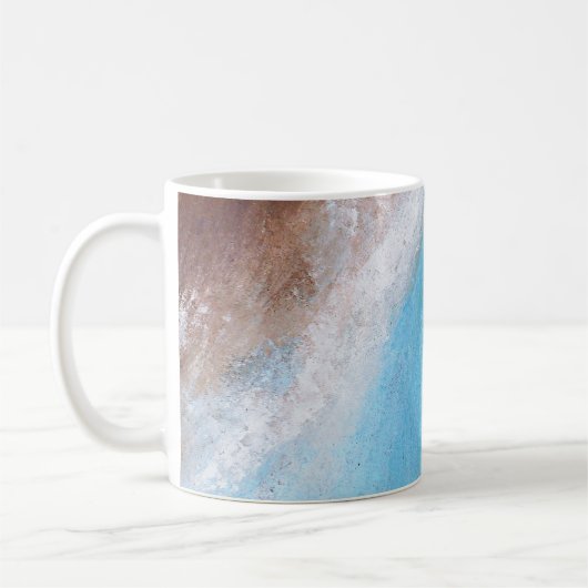 シエナのターコイズの抽象芸術のマグ コーヒーマグカップ (左)