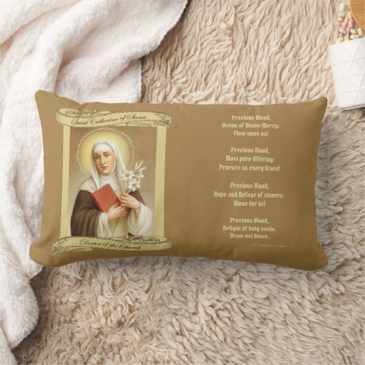 シエナの教会博士のSt.キャサリン ランバークッション (ブランケット)