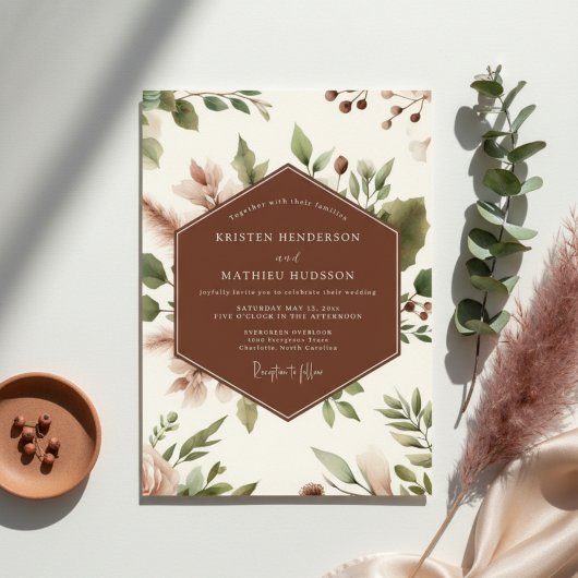 シエナの植物学的なロマンス ウェディング 招待状