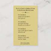 シエナの神聖なカードのSt.キャサリン 名刺 (裏面)