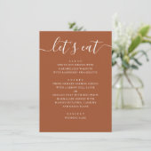 シエナの秋の結婚式 | テラコッタのレセプション Dinner メニュー (スタンド正面)