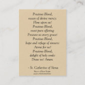 シエナの聖なる書物、経典ユリのSt.キャサリン 名刺 (裏面)