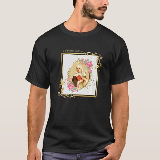 シエナの聖カタリナ カトリック 純潔 少女 思春期女子 Tシャツ (正面)