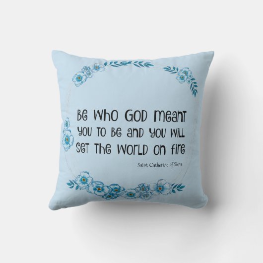 シエナの聖キャサリン引用文フローラ  クッション (裏面)