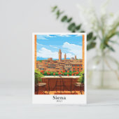シエナイタリアアートトラベルヴィンテージイラストレーション ポストカード (スタンド正面)