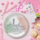 シエナイタリアイタリアン国旗の色のスケッチ ペーパープレート (パーティー)