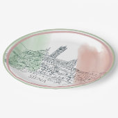 シエナイタリアイタリアン国旗の色のスケッチ ペーパープレート (アングル)